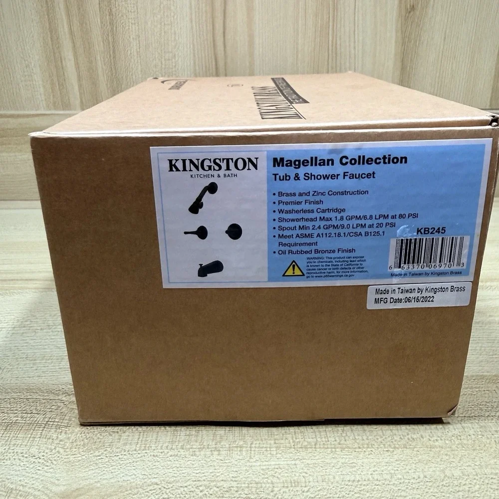 Kingston Magellan Tub & Shower 2-Handle Porcelain Faucet Oil Rubbed‎ Bronze KB24
